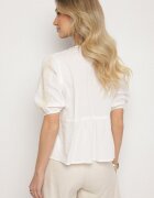 melya by melody Bluză din bumbac albă cu legătură decorată cu broderie Novalisa