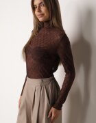 melya by melody Bluză din material transparent de dantelă cu model geometric Arabelle Maro
