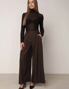 melya by melody Bluză din material transparent de dantelă cu model geometric Arabelle Neagră
