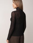 melya by melody Bluză din material transparent de dantelă cu model geometric Arabelle Neagră