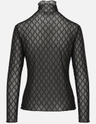 melya by melody Bluză din material transparent de dantelă cu model geometric Arabelle Neagră