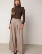 melya by melody Bluză elegantă din dantelă cu guler tip tunică Prenica Maro