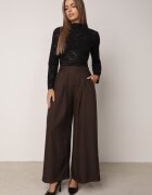 melya by melody Bluză elegantă din dantelă cu guler tip tunică Prenica Neagră
