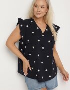 melya by melody Bluză granat din bumbac decorată cu volane și trifoi Dolassea