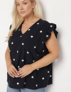 melya by melody Bluză granat din bumbac decorată cu volane și trifoi Dolassea