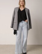melya by melody Bluză Neagră cu Mâneci Scurte și Broderie Decorativă Emmania