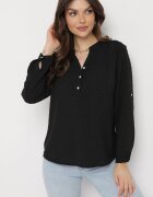 melya by melody Bluză Neagră cu țesătură Plumeti cu nasturi Irlena