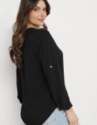 melya by melody Bluză Neagră cu țesătură Plumeti cu nasturi Irlena