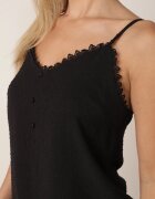 melya by melody Bluză pe bretele din țesătură plumeti din bumbac decorată cu dantelă Catilia Neagră