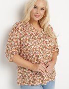 melya by melody Bluză Portocalie din Viscoză Florală Edilitia