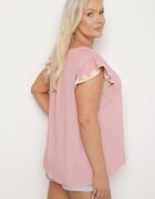 melya by melody Bluză Roz din Bumbac cu Broderie Decorativă și Volane Dolivra