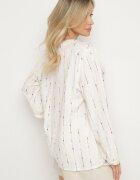 melya by melody Bluză tip cămașă Albă din Bumbac cu Decolteu în V și Broderie Palanenna
