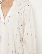 melya by melody Bluză tip cămașă Albă din Bumbac cu Decolteu în V și Broderie Palanenna