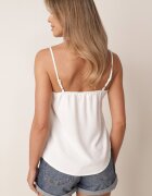 melya by melody Bluză Top Albă cu țesătură Plumeti și dantelă Fedora