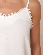melya by melody Bluză Top Albă cu țesătură Plumeti și dantelă Fedora