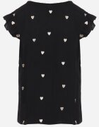 melya by melody Bluză Top Negru din Vâscoză fără Mâneci cu Volane cu Inimioare Brodate Taella