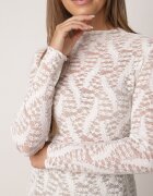 melya by melody Bluză transparentă din dantelă cu guler tip tunică Oliwena Albă