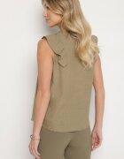 melya by melody Bluză verde din bumbac cu in decorată cu broderie și volane Ziomina