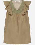 melya by melody Bluză verde din bumbac cu in decorată cu broderie și volane Ziomina