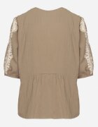melya by melody Bluză Verde din bumbac cu legătură decorată cu broderie Novalisa