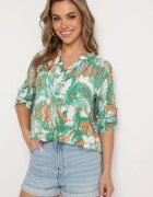melya by melody Bluză Verde din Viscoză cu Imprimeu Fantezist Gianah