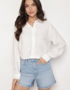 melya by melody Cămașă Alb-Bej din Viscoză cu Inimi Brodate Kollireia