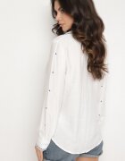 melya by melody Cămașă Alb-Bleu din Vâscoză cu Inimi Brodate Kollireia