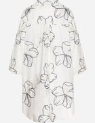melya by melody Cămașă Alb-Bleu-marin Oversize cu mâneci reglabile și broderie Folirella