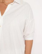 melya by melody Cămașă Albă De bumbac cu Mânecă Scurtă Tinalyni