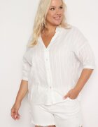 melya by melody Cămașă Albă din Bumbac cu Nasturi cu Dungi Verticale Tinariss