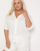 melya by melody Cămașă Albă din Bumbac cu Nasturi cu Dungi Verticale Tinariss