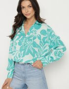 melya by melody Cămașă Albastră cu croi lejer cu imprimeu floral Edala