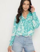 melya by melody Cămașă Albastră cu croi lejer cu imprimeu floral Edala