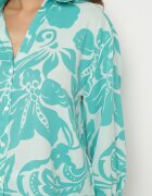 melya by melody Cămașă Albastră cu croi lejer cu imprimeu floral Edala