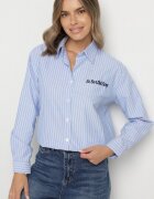 melya by melody Cămașă Albastră Deschisă în Dungi Decorată cu Broderie Denelle
