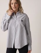 melya by melody Cămașă Albastră din Bumbac în Dungi Decorată cu Broderie Inimă Sewriva