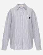 melya by melody Cămașă Albastră din Bumbac în Dungi Decorată cu Broderie Inimă Sewriva