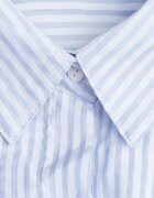 melya by melody Cămașă Albastră oversize din Tencel în dungi decorată cu broderie Tidine