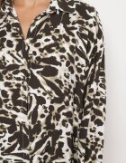 melya by melody Cămașă Bej închis din Viscoză cu In Decorată cu Model Geometric Emirelae