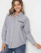 melya by melody Cămașă Bleumarin în Dungi Decorată cu Broderie Denelle