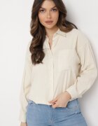 melya by melody Cămașă de bumbac bej cu model în dungi Irviana