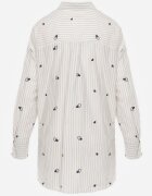 melya by melody Cămașă de vară din bumbac croi oversize cu dungi și broderie Deinaris Albastră