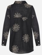 melya by melody Cămașă Neagră din Bumbac cu In Decorată cu Broderie Terkio