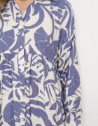 melya by melody Cămașă-rochie Alb-Violet cu nasturi cu volan Lavernia