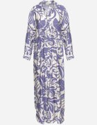 melya by melody Cămașă-rochie Alb-Violet cu nasturi cu volan Lavernia