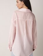 melya by melody Cămașă Roz Croială oversize din Tencel în dungi Decorată cu broderie Tidine