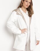 melya by melody Geacă Albă Reversibilă cu Glugă Nedetașabilă și Efect Metalic Lirednil