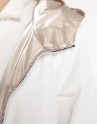 melya by melody Geacă Albă Reversibilă cu Glugă Nedetașabilă și Efect Metalic Lirednil
