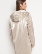 melya by melody Geacă Bej deschis Reversibilă cu Glugă Fixă și Efect Metalic Lirednil