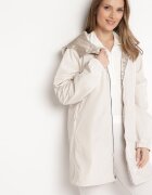 melya by melody Geacă Bej deschis Reversibilă cu Glugă Fixă și Efect Metalic Lirednil